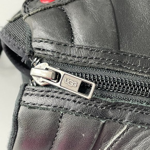 UGG Kids' Boscoe Black Leather Trainer, Kid's Size US 4 - Picture 9 of 13